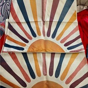 Orange and Red Retro Sunburst throw pillow xl  Cover